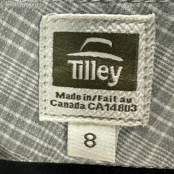 Tilley Pants Womens 8 Grey Plaid Stretch Straight Leg Flat Front Pockets Golf - Picture 8 of 10